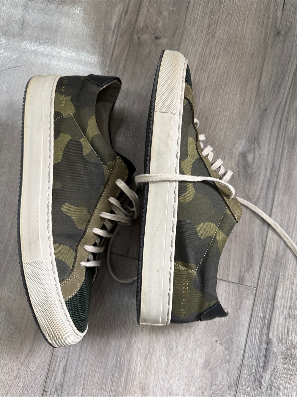 Common Projects Men's Camouflage Low-Top Sneakers in Green and Black